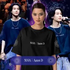 Camiseta Camisa AgustD Turnê D-Day BTS SUGA Kpop  TShirt Feminina  agust day Blusa100%algodão fio 30.1