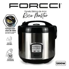 Panela De Arroz e legumes Elétrica 12 Xícaras 5L FORCCI Inox Multifuncional Cozinha 1200W
