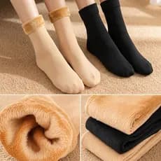Meia Feminina Térmica Peluciada Cano Alto Inverno Quente e Confortável Kit 2 4 ou 6 Pares