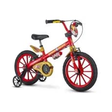 Bicicleta Infantil Nathor Homem De Ferro Aro 16 Rodinhas Vermelha Vermelho