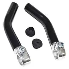 Par Bar Ends Apoio Guidao Mtb Alumínio Curvo 130mm Cor Preto Preto