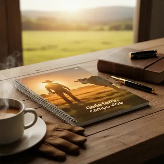 Caderno Universitário 1 Matéria Capa Dura Agroforte 80 Animativa Agrícola Capa Dura Caderno Laranja