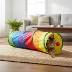 Brinquedo Túnel Colorido Gatos 1,15m Divertido Interativo