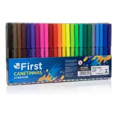 Kit 24 Canetinhas Hidrográficas Coloridas Desenho Escolar