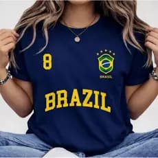 Blusa T-shirt Brasil Verão Algodão Premium Estampada Feminina Masculina Unissex