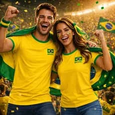 Kit 2 Camisetas Brasil Dry Fit Copa Torcedor Unissex P M G GG Casal DRYFIT