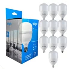 it 10 Lâmpadas LED Bulbo 50W Elgin E27 6500K Branco Frio Alta Potência Galpão Loja