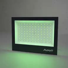 Kit 2 Refletor Slim Avant 100w Luz Cor Verde Bivolt Led Ip66