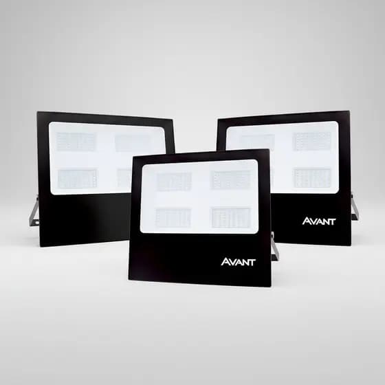 Kit 3 Refletor Led Slim 200w 6500k A Prova D'água Avant