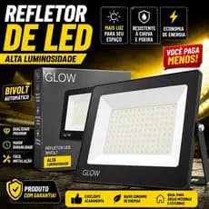 Refletor Led 100w Branco Frio 6500k Bivolt Ip66 Slim Alta Po