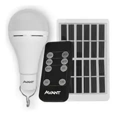 Lampada Led Pera Com Painel Solar 2w 6500k Branco Frio Autonomia Até 8h Cod: 963231305 Avant