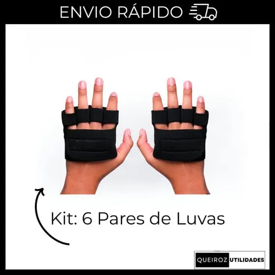 Kit - Luvas Caleira De Academia Para Musculação - 6 Pares De Luvas Treino Crossfit Fitness Bike Dedeira