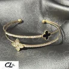 Pulseira de Dupla Camada Moda Fileira Requintada Aberta Temperamento Niche Acessório Versátil Para Mulheres