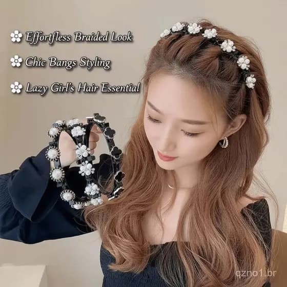 2024 Novo Clipe de Cabelo com Franjas Lenço Trançado Acessório Artefato Preguiçoso