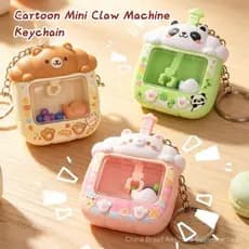 Mini Máquina de Garras Fofa com Chaveiro - Decoração de Mesa Portátil - Adequada para Entusiastas de Jogos de Memória Di