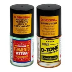 Kit Base Fermento + Base D-tone Fortalecedor Sos Unhas Top - Beauty