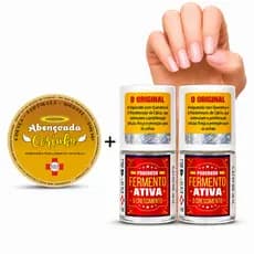 Kit 2 Bases Poderoso Fermento Abençoada Cerinha Top Beauty Crescimento Fortalecimento Unhas