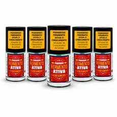 Kit 6 Bases Fermento  Fortalecedora Unhas Ativa Crescimento Top Beauty Com Queratina 7ml