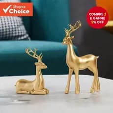 2pcs Estátua de Cervo de Resina Feita à Mão para Decoração de Prateleira em Casa, Dia dos Namorados e Natal LVRF