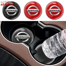 1 Peça Suporte de Copo Redondo em Fibra de Carbono Antiderrapante para Nissan Kicks, Versa, Tiida, March, Sentra, Livina
