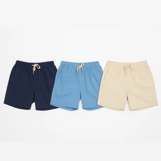 Kit 3 Shorts Masculino Linho Ajuste Cordão Bolsos Laterais Mauricinho