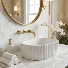 Cuba Pia Apoio Sobrepor 35 Cm Modelo Zig Zag Banheiro Lavabo