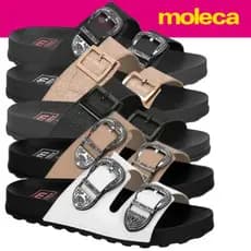 Sandália Moleca Birken Rasteira Fivela Ajustavel Blogueira Rasteirinha Papete Slide Original Verão