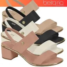 Sandália Feminina Beira Rio Salto Médio Bloco Grosso Conforto Elastico Original Envio Imediato