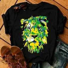 TSHIRT,Camiseta feminina, blusa Brasil, borboleta, leão, Jesus, Patriota