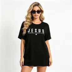 [Camiseta Premium Algodão Puro]estampa "JESUS O caminho a verdade e a vida" minimalista religiosa