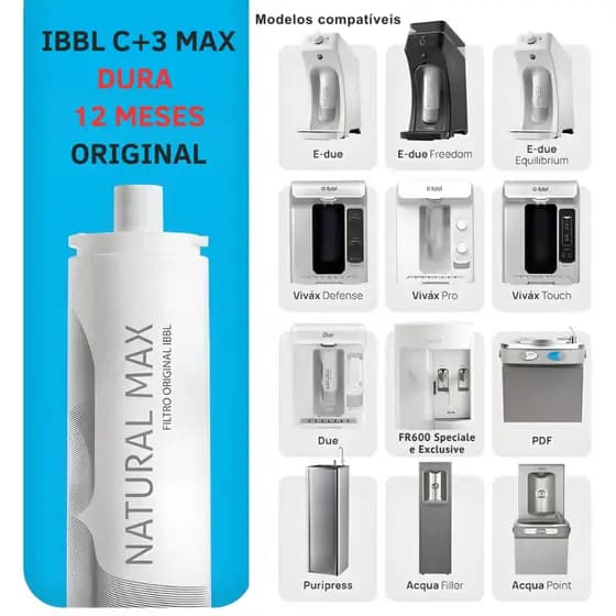 Refil C+3 MAX/NATURAL MAX DURA 12 MESES PARA PURIFICADORES IBBL