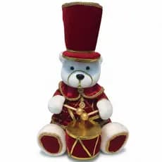 Decoração de natal urso sentado com tambor.