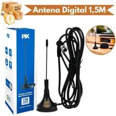 Antena Digital para TV 1,5m – Sinal Potente, Imagem em HD e Instalação Rápida