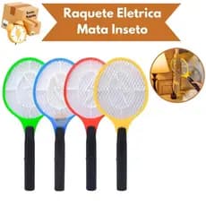 Raquete Eletrica Mata Mosquitos Insetos Recarregavel Mosca Pernilongos Dengue 110-220V Bivolt