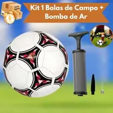 Bola De Campo + Bomba De Ar Portátil Futebol