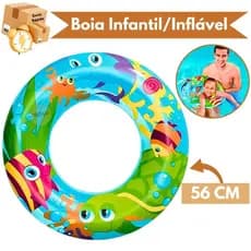 Boia Redonda Inflável Para Criança 56cm Piscina Diversão Lazer