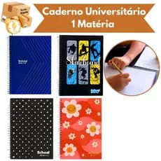 Caderno Universitário 1 Matéria 80 Folhas Capa Dura Espiral