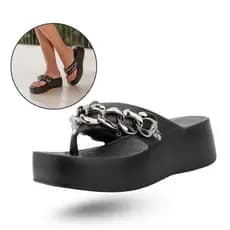 Chinelo Nuvem Plataforma Feminino EVA Com Corrente Evva Hit Original Leve e Macio