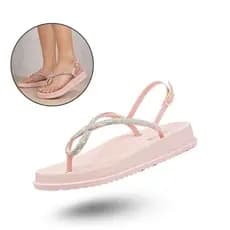 Sandália Chinelo Tiras Cruzadas Strass Feminino 8 Cores Elegante Luxo