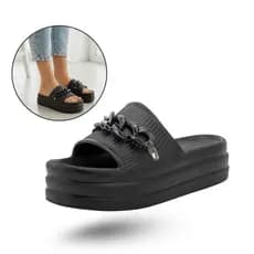 Chinelo Feminino Plataforma Anabela Salto Leve 100% em EVA
