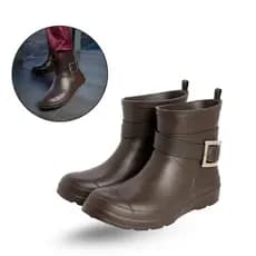 Bota Feminina Cano Curto Salto Grosso Elegante Confortável com fivela