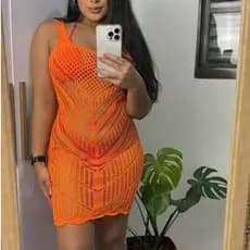 Vestido Saida de Praia  em Tricot Crochê Rendado Moda Praia Piscina Verão 2026 Veste do 36 ao 42
