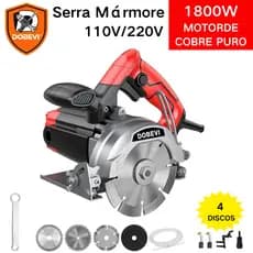 1800W Serra Marmore Mármore Concreto Profissional-Corta Piso Refrigeração Regulagem+ 4 Discos Dobevi