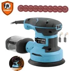Lixadeira Redonda 450W & 15.000 RPM - 6 Velocidades Ajustáveis + Kit Multiuso com Coletor de Pó Industrial  DOBEVI