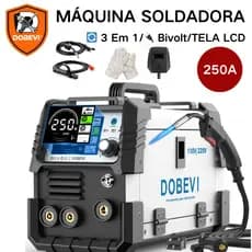 Máquina Solda Inversor IGBT 250a Sem Gás 3 Em 1 Multifuncional  110v/220v Dobevi