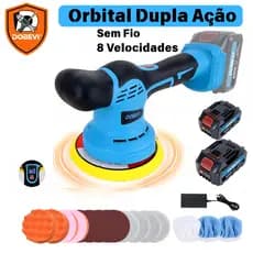 Politriz Automotiva Sem Fio 4000mAh 2 Baterias - Polidora Portátil Fácil para Uso Doméstico