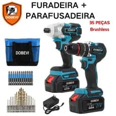 Kit Furadeira Parafusadeira + Chave De Impacto Dobevi,35pcs