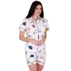 Pijama Curto Gatinhos Concept Essentials Branco