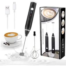 Mixer Misturador Elétrico Recarregável USB, Mixer 2 em 1 Portátil Bebidas, Misturas, 3 velocidades