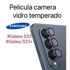 Kit 3 Películas De Câmera Para Galaxy S23/S23 PLUS/S23 Fe （1 kit）Protetor De Lente Vidro Temperado Com Anel De Metal